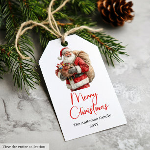 Trendy Santa Claus Modern Warmish Holiday Tags
