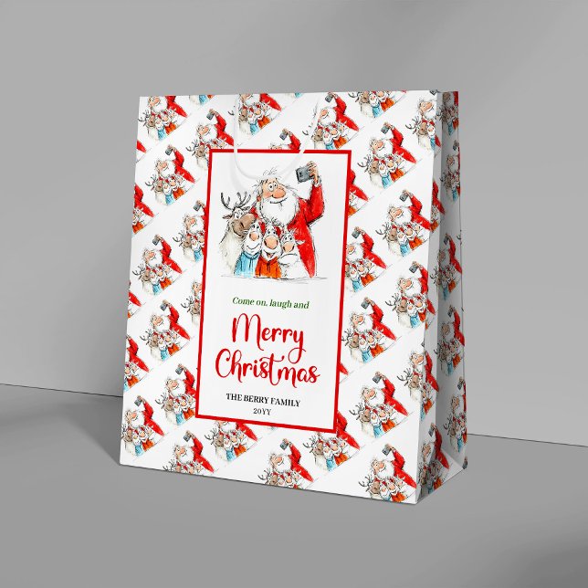 Trendy Santa Claus modern watercolor holiday bag (Trendy Santa Claus modern watercolor holiday bag)