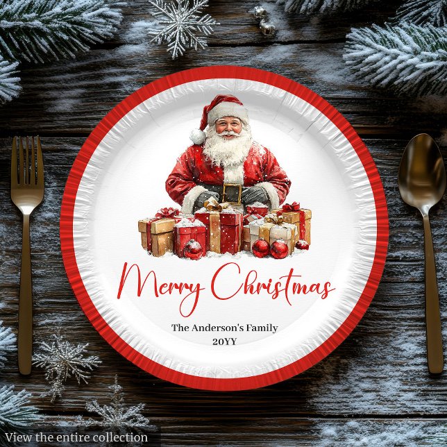 Trendy Santa Claus Stylish Warmish Holiday Plate (Trendy Santa Claus Stylish Warmish Holiday Plate)