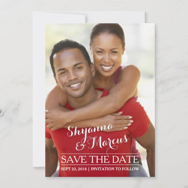 Trendy Save the Date Custom Photo Template (Front)