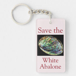 Trendy Save The White Abalone Quote Key Ring