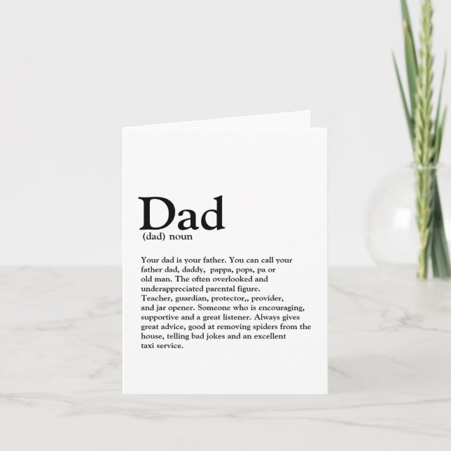 Trendy Scandi Dad definition modern typography Card (Front)