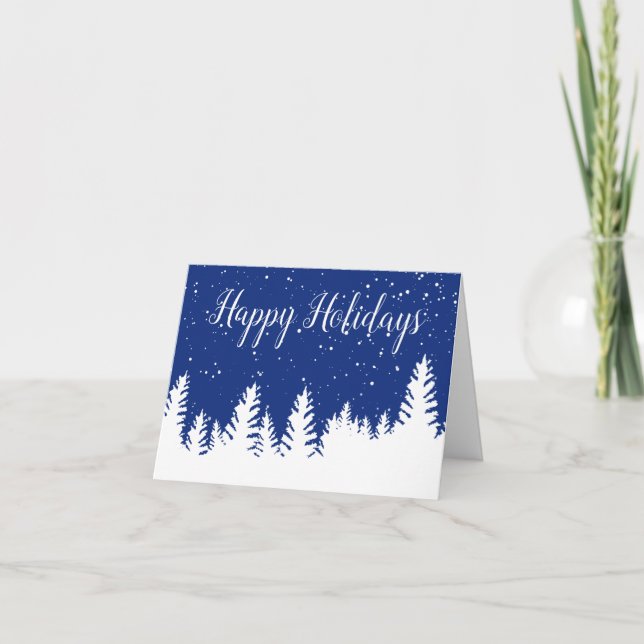 Trendy Scenic Business Seasonal Holiday Cards (Front)