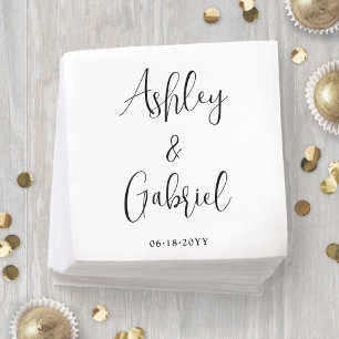Trendy Script Calligraphy Simple Modern Wedding Napkin