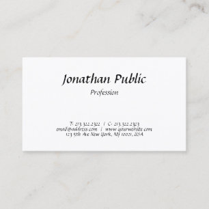 Trendy Script Design Simple Chic Modern Plain Business Card