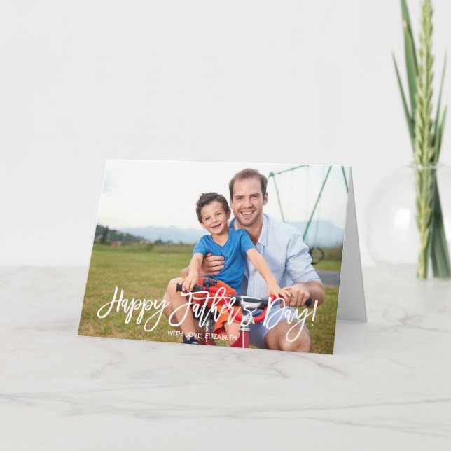 Trendy Script | Father's Day Photo Card (Front)