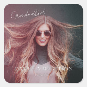 Trendy Script Graduate gift  Square Sticker