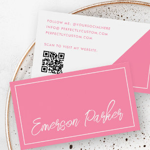 Trendy script influencer blogger pink profile card