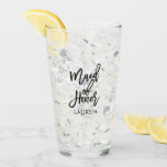 Trendy Script "Maid of Honour" Personalised Glass<br><div class="desc">Fun personalised bridal party design.</div>