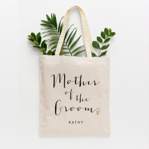 Trendy Script "Mother of the Groom" Tote Bag