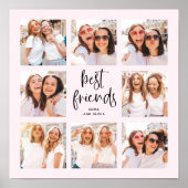 Trendy Script on Blush | Multi Photo Best Friends Poster (Front)