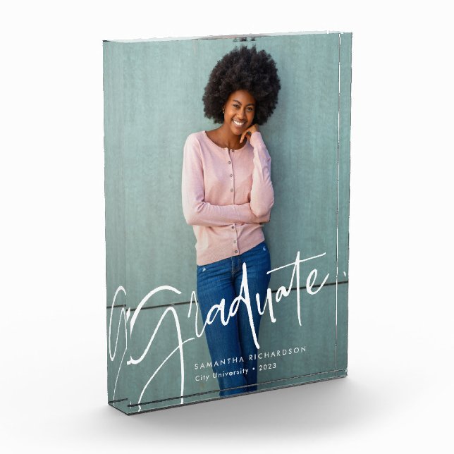 Trendy Script Overlay | Graduate Photo Block (Left)