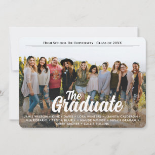 Trendy Script Overlay   One Photo Group Graduation Announcement