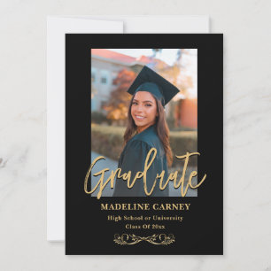 Trendy Script Overlay   Two Photo Graduation  Announcement
