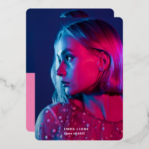 Trendy Script Overlay   Two Photo Graduation Gold