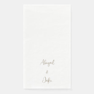 Trendy Script Personalised Gold Text Wedding  Napkin