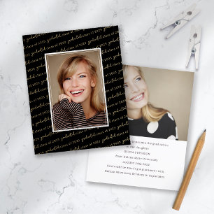 Trendy Script Photo Graduation Announcement Card