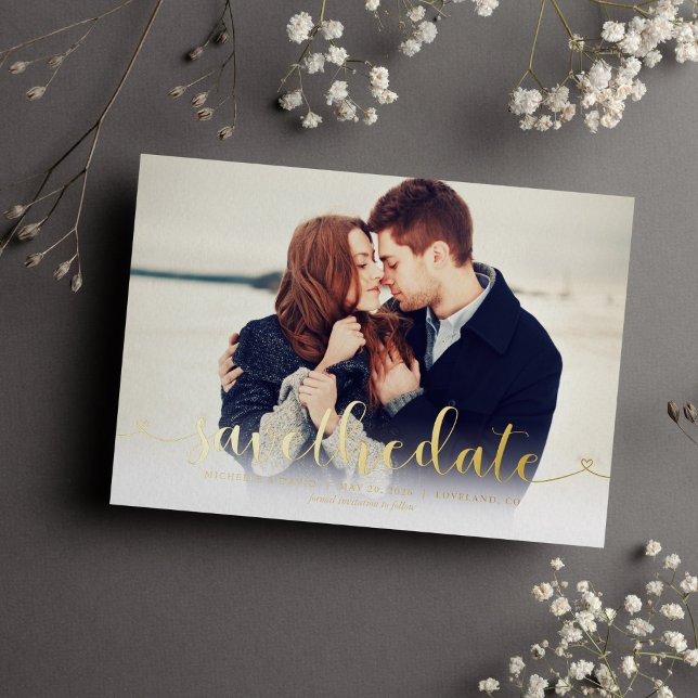 Trendy Script Photo Wedding Save the Date (Creator Uploaded)