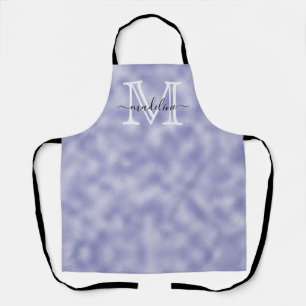 Trendy Script Purple Foil Monogram Kitchen Apron
