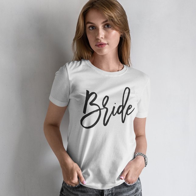Trendy Script Typography Bride T-Shirt (Creator Uploaded)