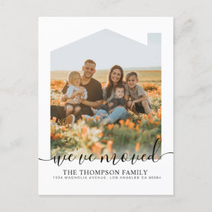 Trendy Script We've Moved New Home Photo Moving Announcement Postcard