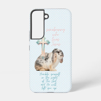 Trendy Scriptue Blue Dot Bunny Pastel Cross Samsung Galaxy Case
