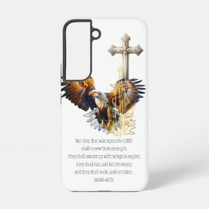 Trendy Scripture Eagle Gold Sword Beige Cross Samsung Galaxy Case