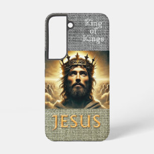 Trendy Scripture Hessian Jesus Gold King Samsung Galaxy Case