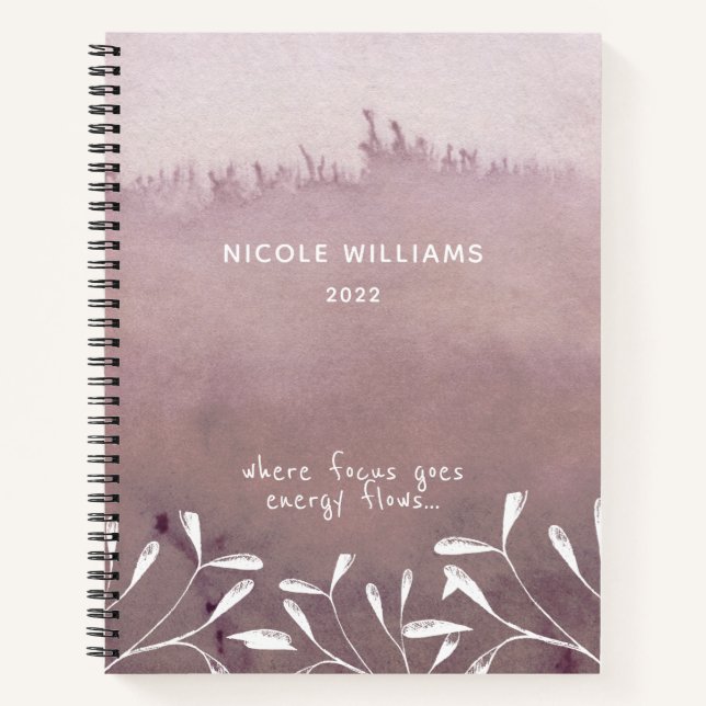 Trendy Seafoam Sand Ombre Watercolor Journal (Front)