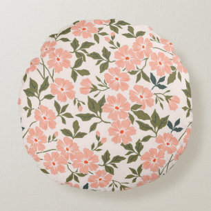 Trendy seamless vintage floral pattern. Endless pr Round Cushion