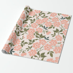 Trendy seamless vintage floral pattern. Endless pr Wrapping Paper