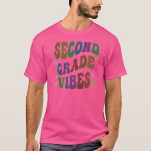 Trendy Second Grade Vibes Teacher Hello 2nd Gr Ret T-Shirt