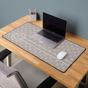 Trendy Seed Pod Pattern Monogram A  Desk Mat
