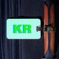 Trendy Shadow Monogram Green Blue Personalised