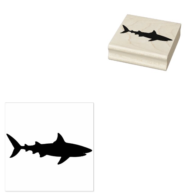 Trendy Shark  Rubber Stamp (Stamped)