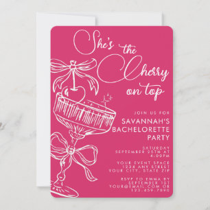 Trendy She's The Cherry On Top Bachelorette Party Invitation
