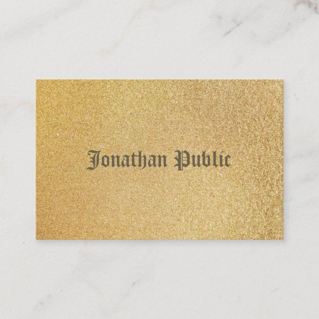 Trendy Shiny Gold Foil Glamour Elegant Template Business Card (Front)
