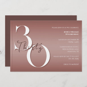 Trendy Shiny Modern 30th Birthday Invitation
