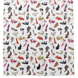 Trendy shoes shower curtain