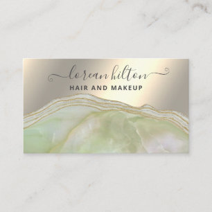 Trendy signature agate geode elegant gold foil business card