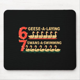 Trendy Silly Goose 6 Geese Laying 7 Swans Swimming Mouse Mat