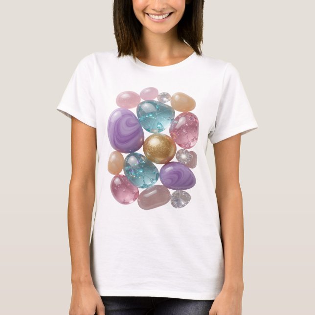 Trendy Silver ABSTRACT ART Design T-Shirt (Front)