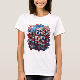 Trendy Silver AMERICA FIRST Graphic Design T-Shirt