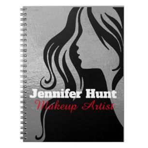 Trendy Silver & Black Makeup Artist  Notebook
