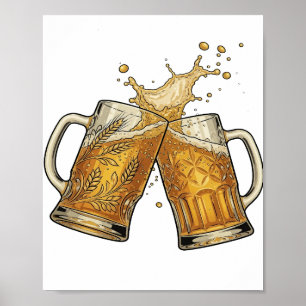 Trendy Silver CHEERS TO GOOD HEALTH Quote Design Poster