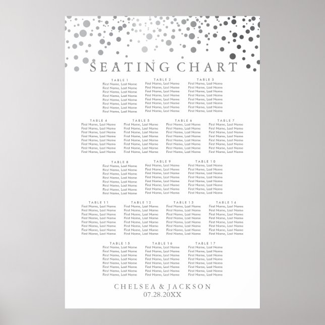 Trendy Silver Dots - Seating Chart ( 17 ) (Front)