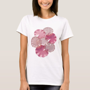 Trendy Silver FLOWERS PINK LILY FLORAL DESIGN T-Shirt