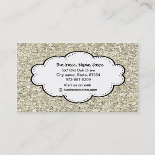 Trendy Silver  Glitter Business Card