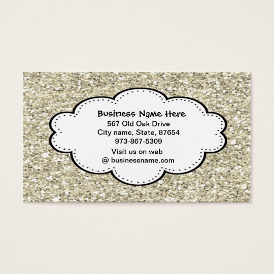 Trendy Silver Glitter Business Card