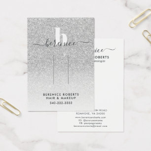 Trendy Silver Glitter Monogram Hair Clip Display